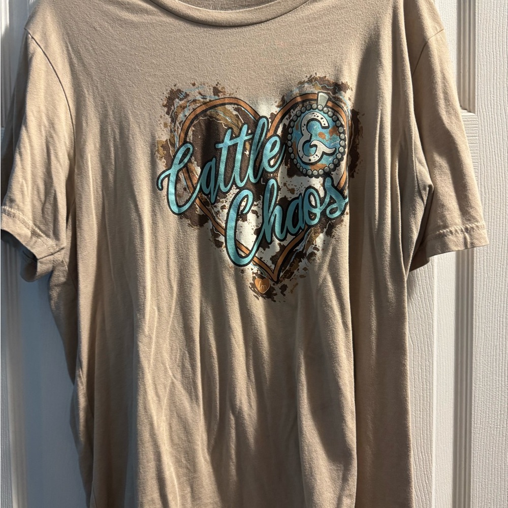 Beige 'Cattle & Chaos' Graphic Kids T-Shirt